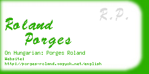 roland porges business card